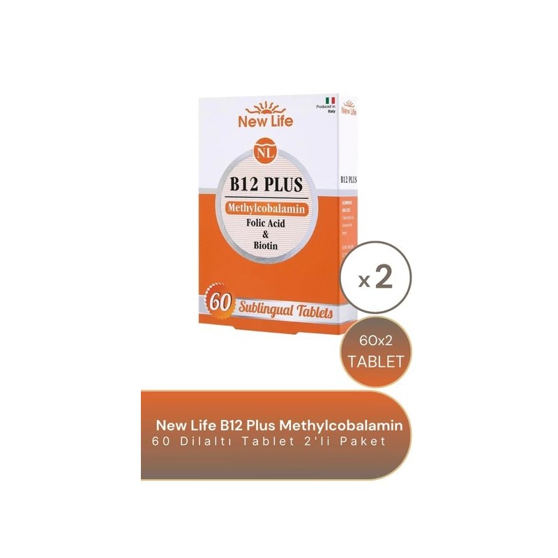 New Life B12 Plus 60 Dil Altı Tablet 2'li Paket
