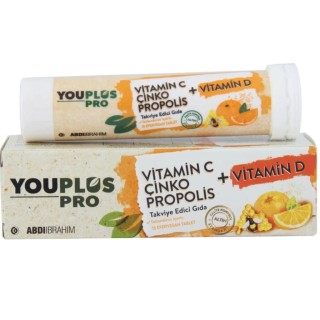 Youplus Pro Vitamin C Çinko Propolis + Vitamin D 15 Efervesan Tablet
