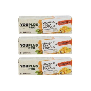 Youplus Pro Vitamin C Çinko Propolis + Vitamin D 15 Efervesan Tablet 3 Adet