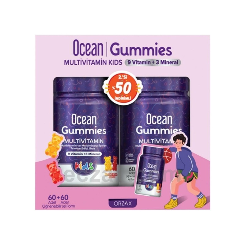 Ocean Gummies Multivitamin 2.si %50 İndirimli 60+60 Çiğnenebilir Jel Form