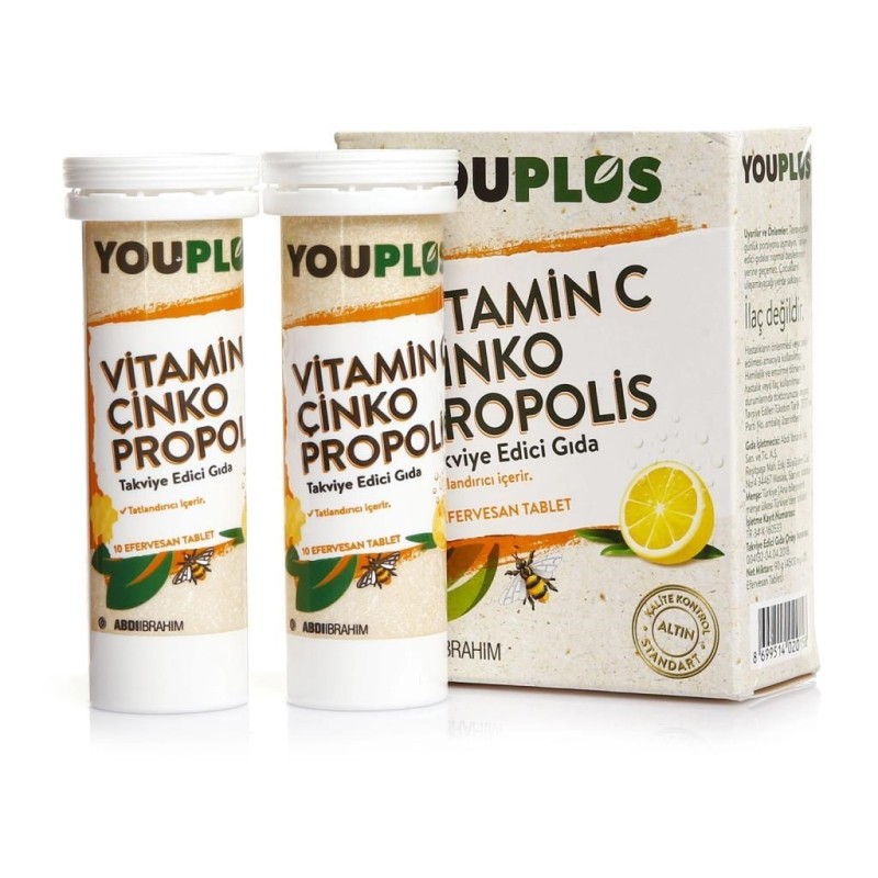 Youplus Vitamin C Çinko Propolis 20 Efervesan Tablet