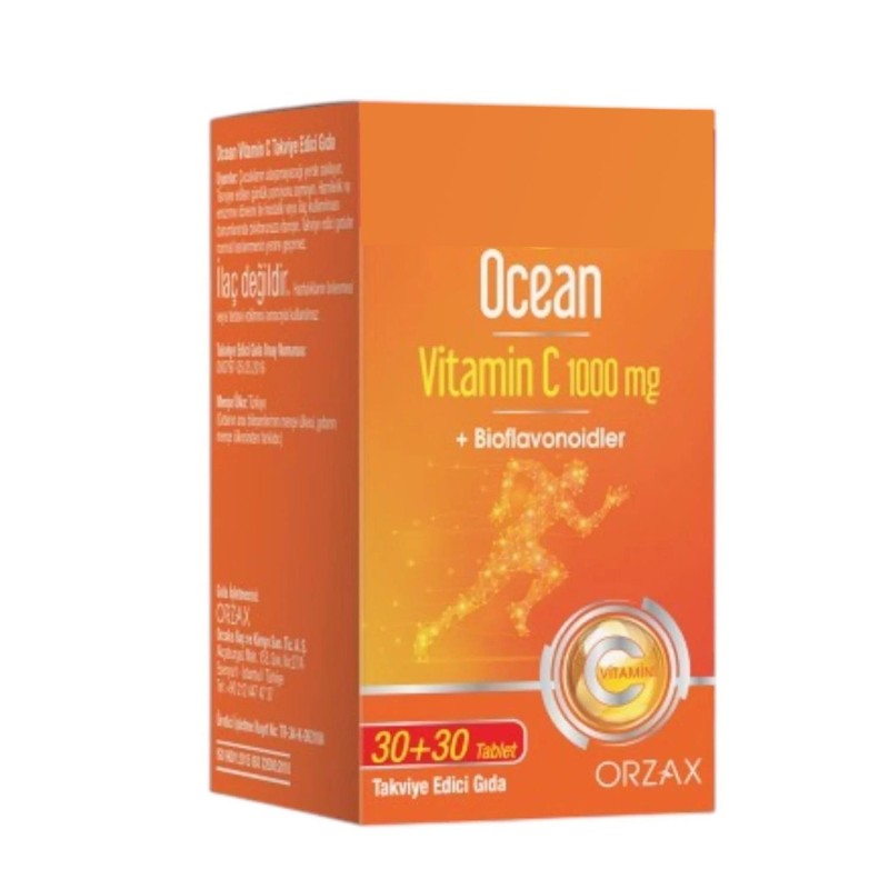 Ocean Vitamin C 1000 mg 30+30 Tablet 1 Alana 1 Bedava (60 Tablet) Ocean Vitamin C 1000 mg 30+30 Tablet 1 Alana 1 Bedava (60 Tablet)
