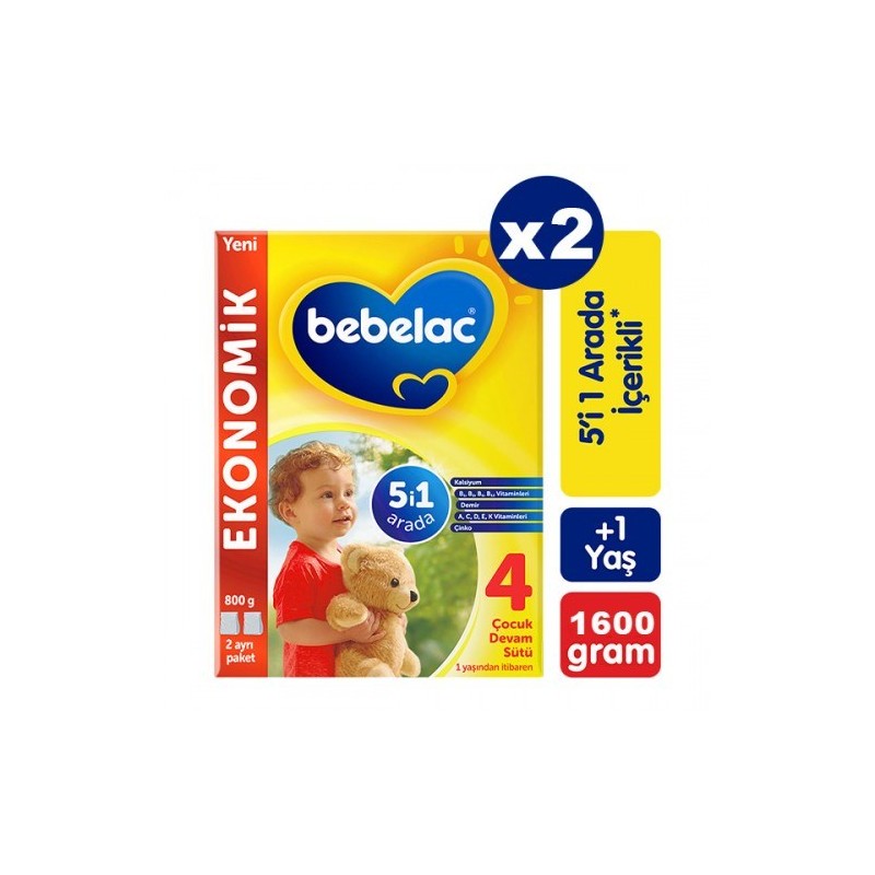 Bebelac 4 Çocuk Devam Sütü 800 gr 2 Adet