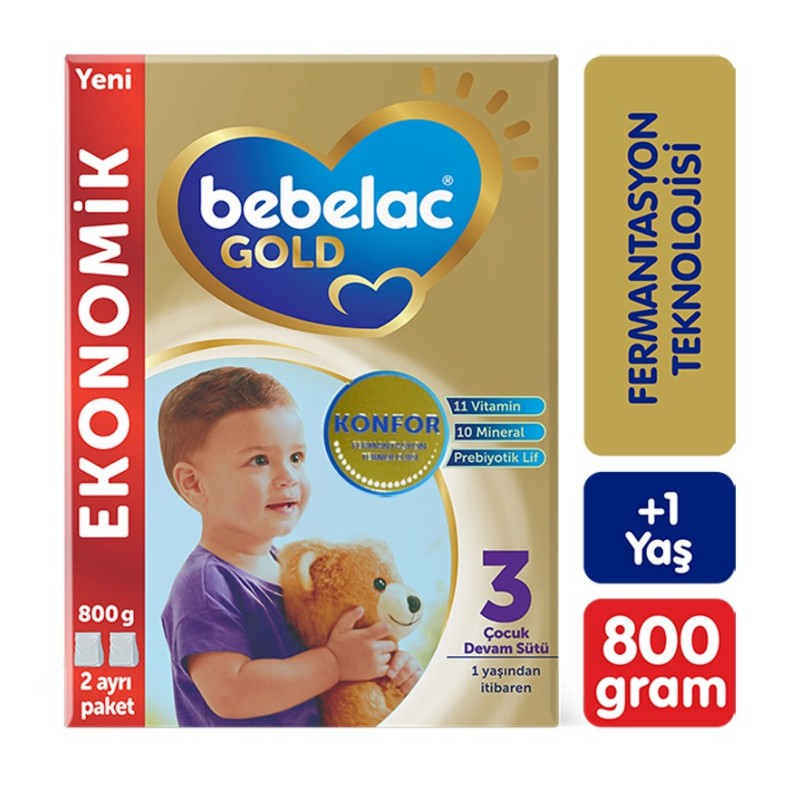Bebelac Gold 3 Devam Sütü 800 gr 3 Adet
