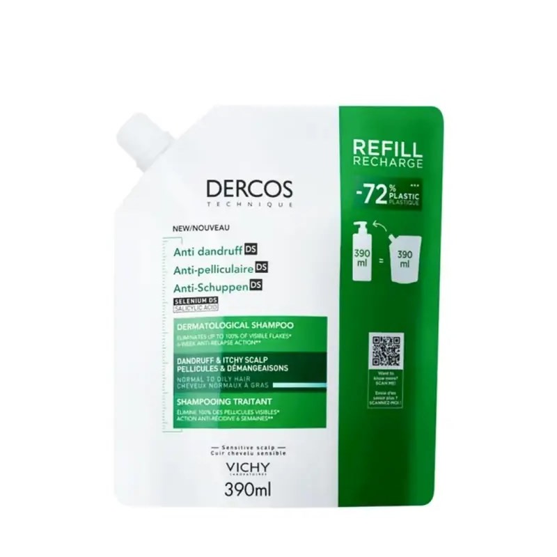Vichy Dercos Normal ve Yağlı Saçlar için Refill 390 ml Kepek Şampuanı