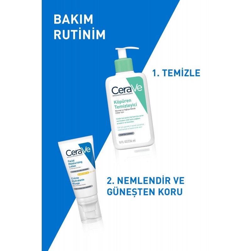 Cerave Normal ve Kuruya Dönük Ciltler İçin Yüz Nemlendirici Krem Spf 50 52 ml