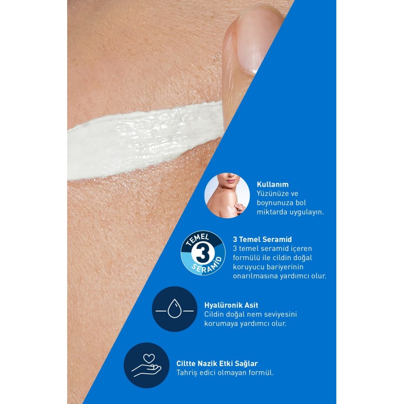 Cerave Normal ve Kuruya Dönük Ciltler İçin Yüz Nemlendirici Krem Spf 50 52 ml