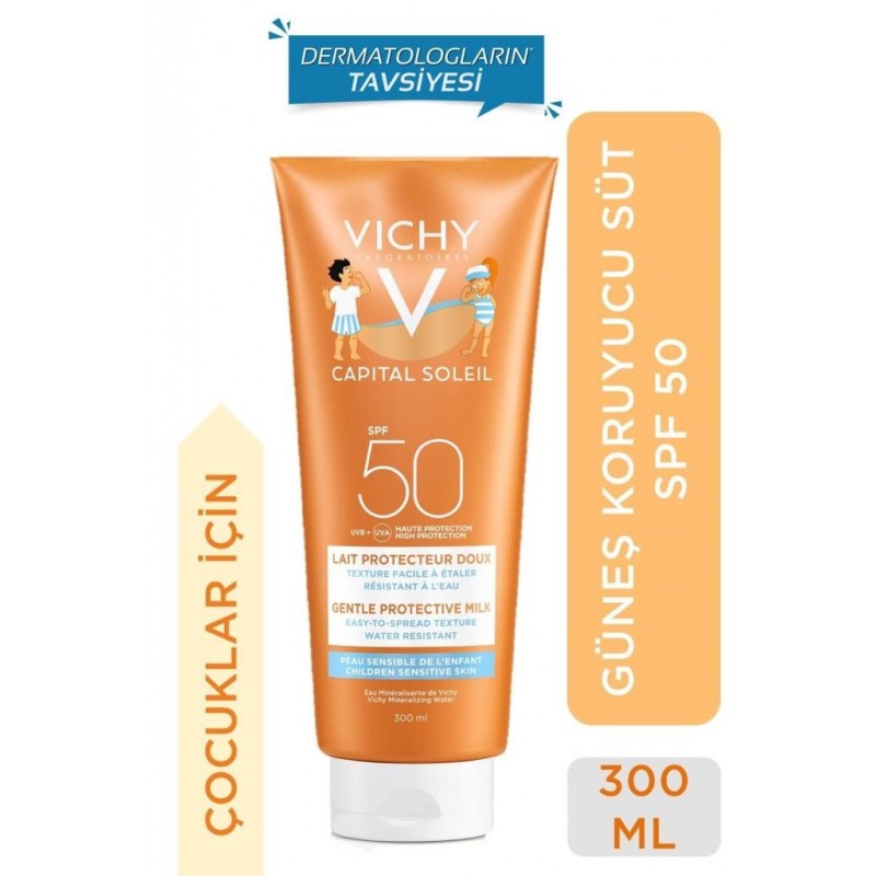 Vichy deal Soleil Lait Enfants Spf 50+ 300 ml Çocuklar için Yüz ve Vücut Güneş Sütü