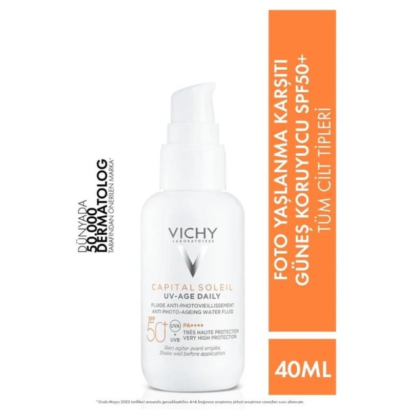 Vichy Capital Soleil UV Age Daily Spf 50+ 40 ml Yaşlanma Karşıtı Güneş Kremi Vichy Capital Soleil UV Age Daily Spf 50+ 40 ml Yaşlanma Karşıtı Güneş Kremi