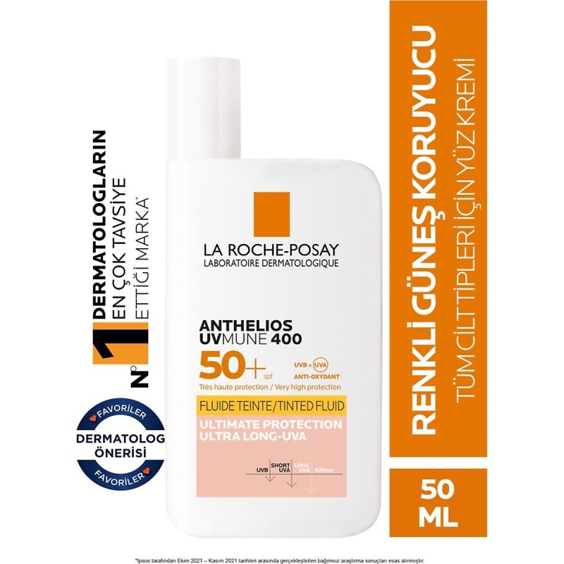 La Roche Posay Anthelios UVmune Fluid Güneş Kremi Tinted SPF50+ 50 ml