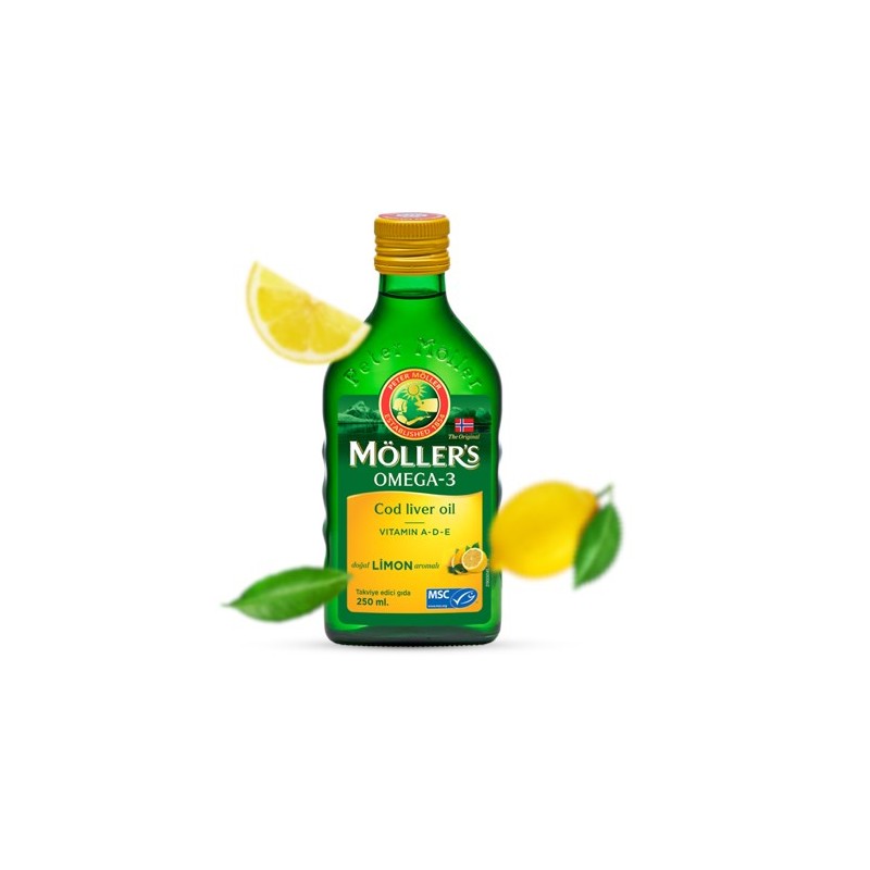Möller s Limon Aromalı Balık Yağı Şurubu 250 ml