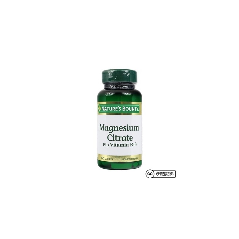 Nature s Bounty Magnesium Citrate Plus with Vitamin B6 60 Kapsül