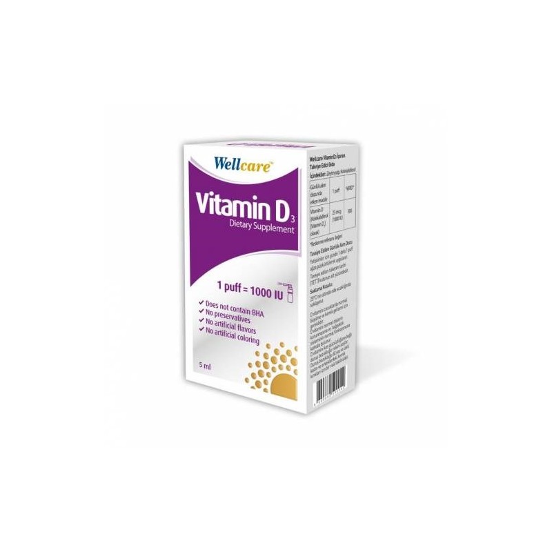 Wellcare Vitamin D3 1000 IU 5ml Sprey