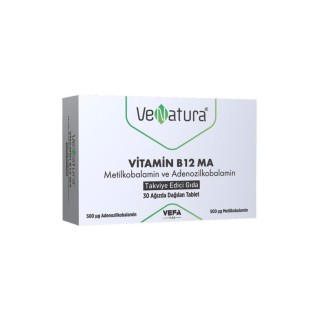 Venatura Vitamin B12 Ma Metilkobalamin ve Adenozilkobalamin 30 Tablet