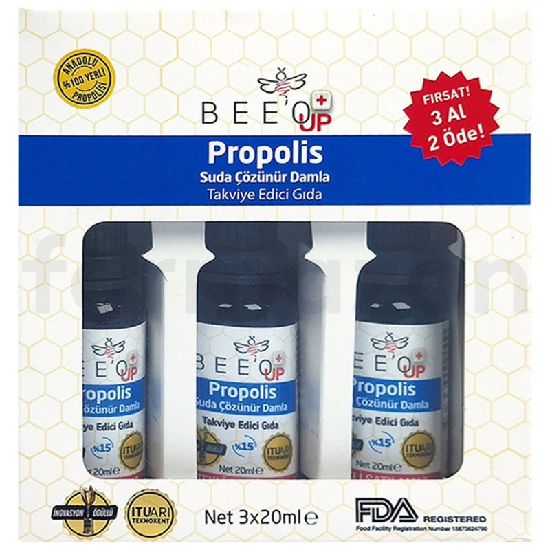 Bee o Up %15 Suda Çözünür Propolis Damla 20 ml 3 Al 2 Öde
