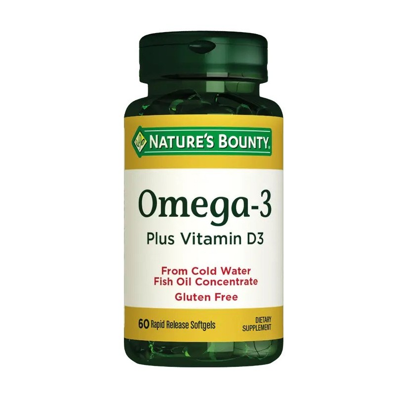 Nature's Bounty Omega 3 Plus Vitamin D3 60 Kapsül