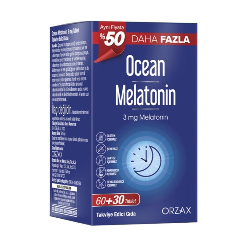 Ocean Melatonin 3 mg 60+30 Tablet