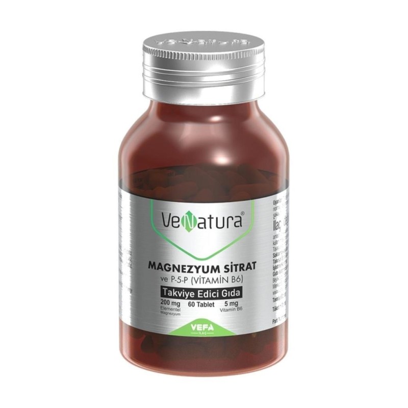 Venatura Magnezyum Sitrat ve P-5-P (Vitamin B6) 60 Tablet