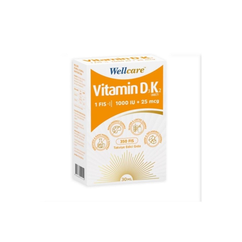 Wellcare Vitamin D3-K2 1000 Iu 30 Ml Sprey