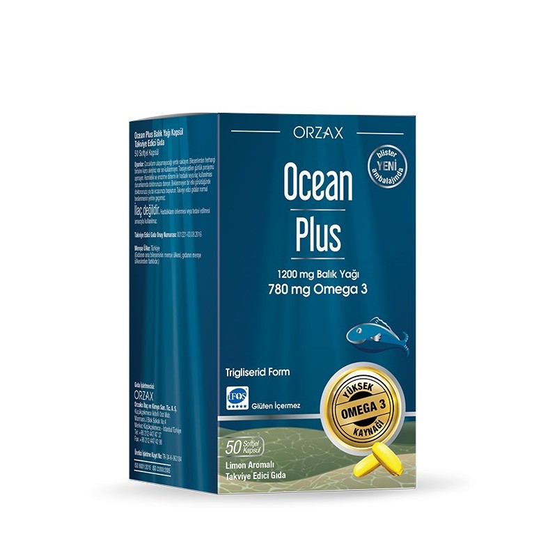 Ocean Plus 1200 mg 50 Kapsül Balık Yağı Ocean Plus 1200 mg 50 Kapsül Balık Yağı