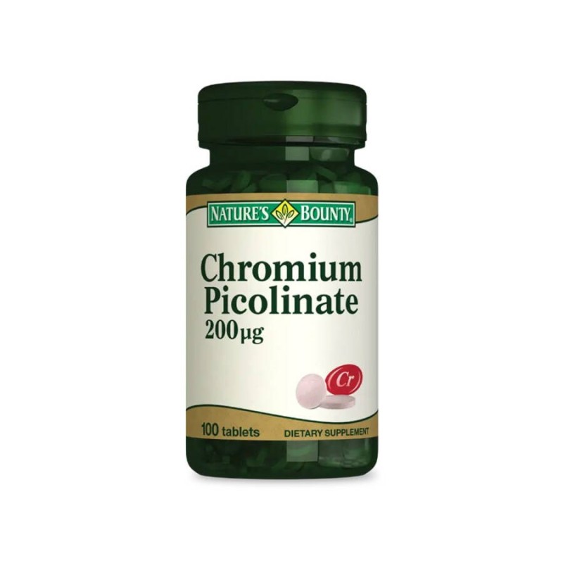 Nature's Bounty Chromium Picolinate 200 mcg 100 Tablet