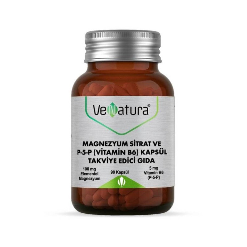Venatura Magnezyum Sitrat ve P-5-P Vitamin B6 90 Kapsül