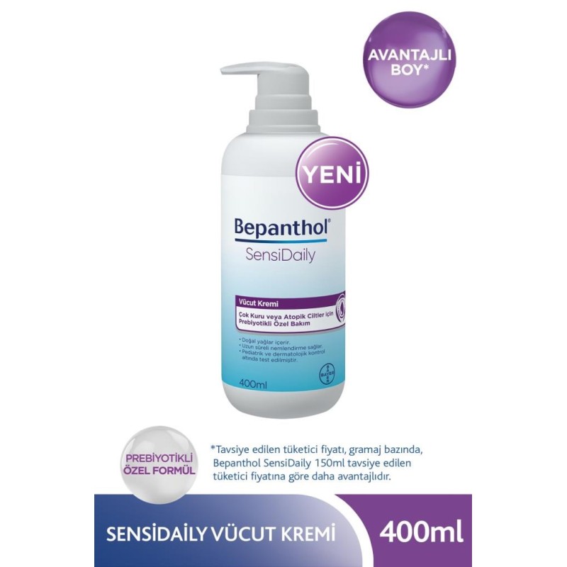 Bepanthol SensiDaily Pompalı 400 ml Vücut Kremi