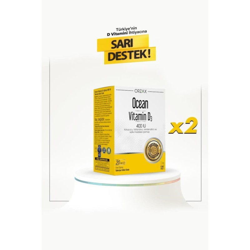 Ocean Vitamin D3 400 IU 20 ml Sprey 2 Adet Ocean Vitamin D3 400 IU 20 ml Sprey 2 Adet