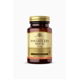 Solgar Chewable Vitamin D3 1000 IU 100 Tablet