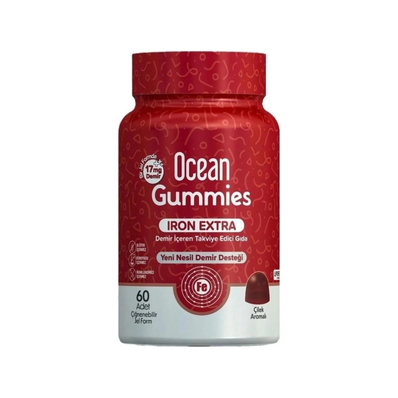 Ocean Gummies Iron Extra 60 Çiğneme Jel Form