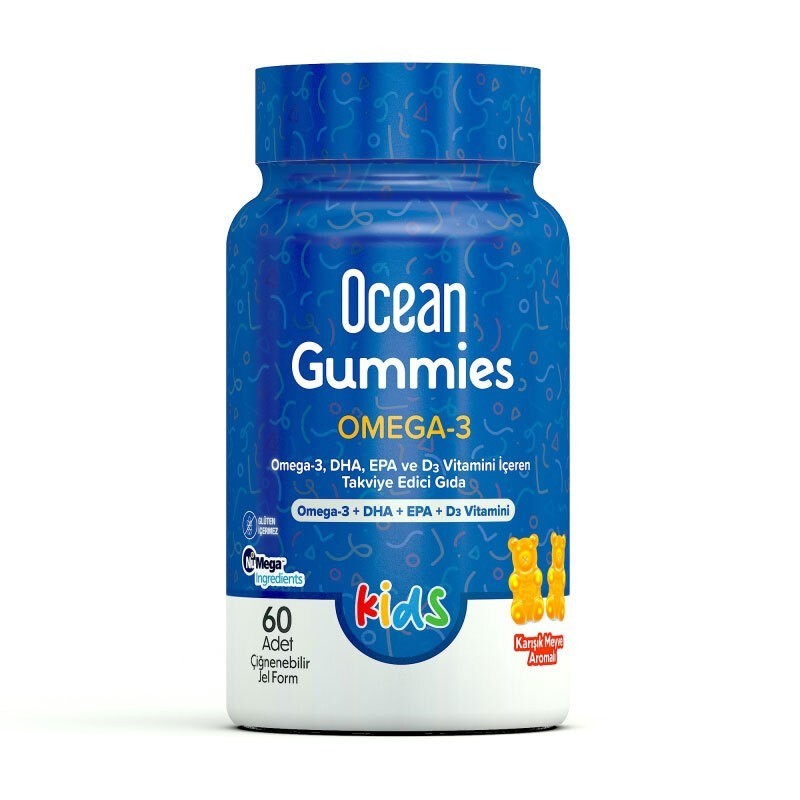 Ocean Kids Gummies Omega 3 60 Çiğnenebilir Jel Form