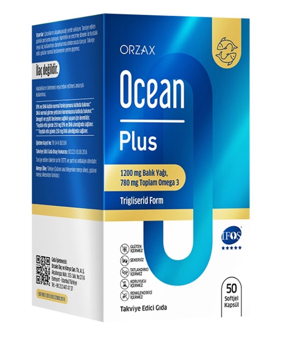 Ocean Plus 1200 mg 50 Kapsül Balık Yağı