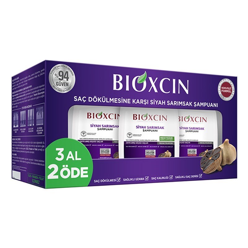 Bioxcin Saç Dökülmesine Karşı Siyah Sarımsak 300 ml 3 Al 2 Öde Şampuan