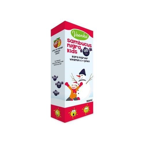 Voonka Sambucus Nigra Kids Şurup 150ml C Vitamini Çinko Vitamin Takviyesi Kara Mürver