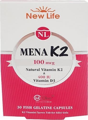 New Life Mena K2+D3 Natural Vitamin 30 Kapsül
