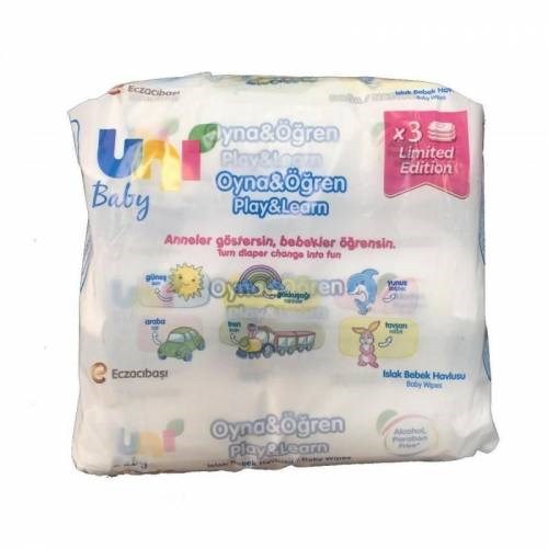 Uni Baby Oyna Öğren 52 Yaprak 3'lü Paket Islak Mendil