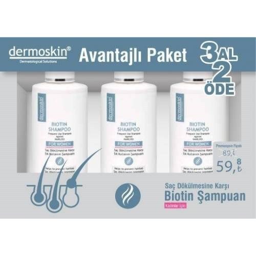Dermoskin For Women Biotin 200 ml 3 Al 2 Öde Şampuan