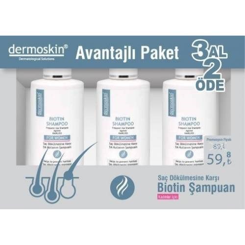 Dermoskin For Women Biotin 200 ml 3 Al 2 Öde Şampuan