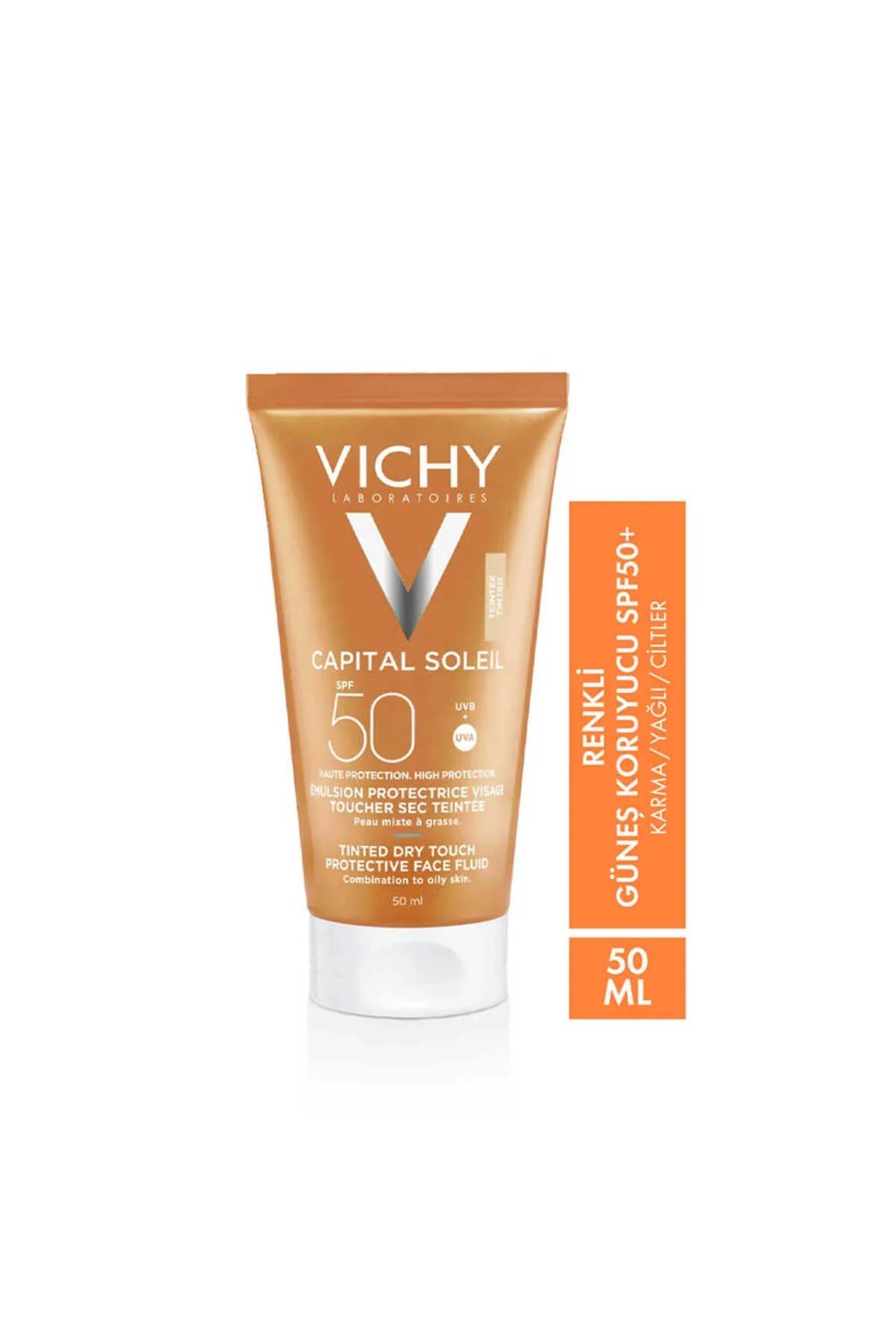 Vichy Capital Soleil Tinted Dry Touch 50 Faktör BB Güneş Kremi Karma/Yağlı Ciltler  50 ml