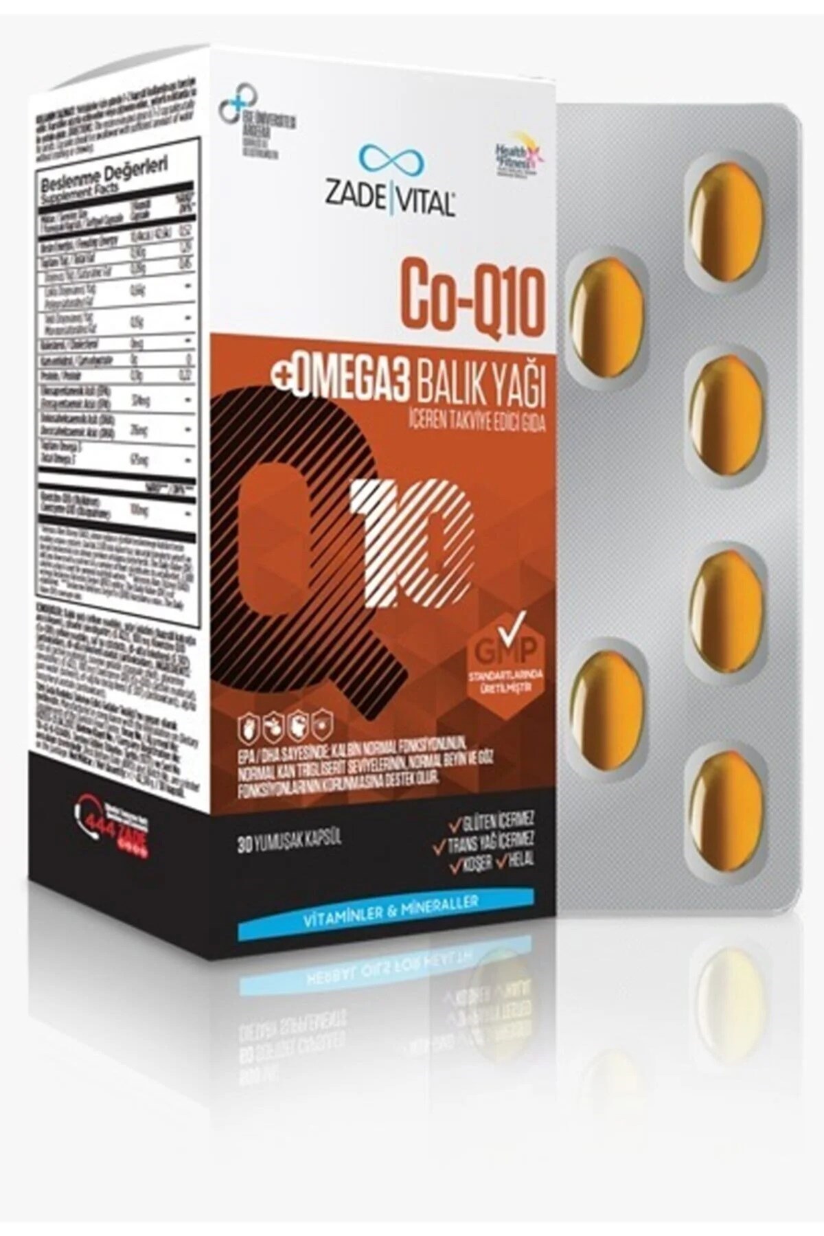 Zade Vital Koenzim Q10 Omega 3 30 Kapsül