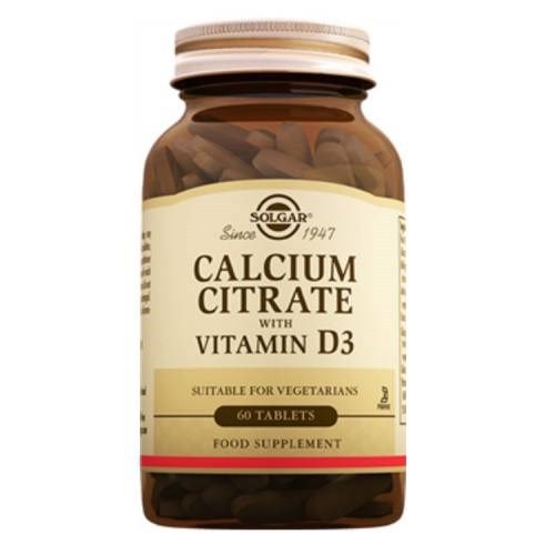 Solgar Calcium Citrate with Vitamin D3 250 mg 60 Tablet