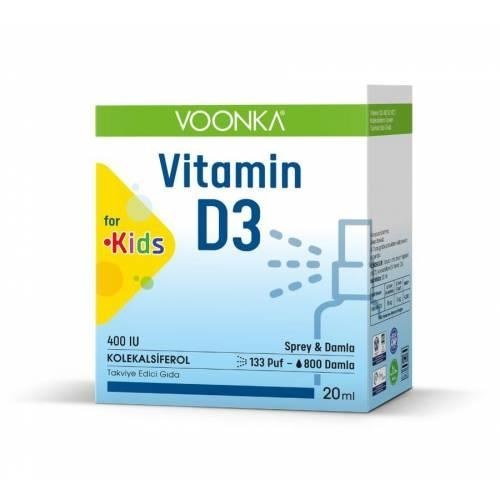 Voonka Vitamin D3 400 IU Kids Sprey 20 ml