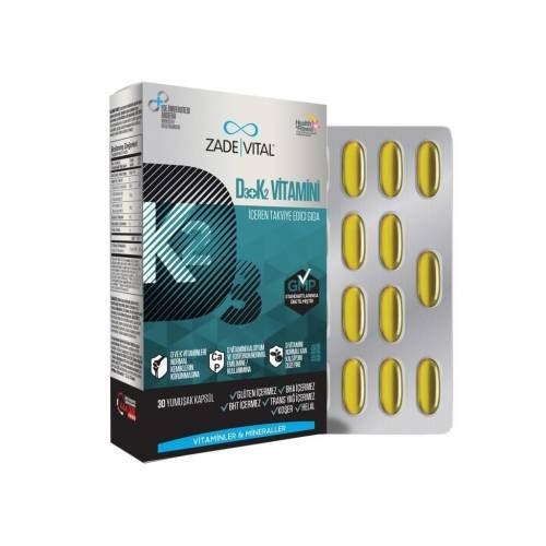 Zade Vital D3+K2 Vitamini 30 Kapsül