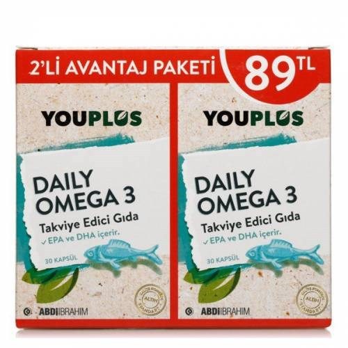 Youplus Daily Omega 3 2'li Paket 30 Kapsül