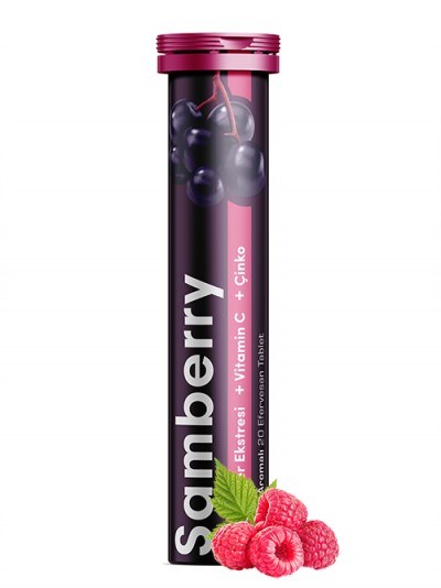 Samberry Kara Mürver Ekstresi + Vitamin C + Çinko 20 Efervesan Tablet