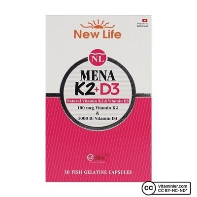 New Life Mena K2+D3 Natural Vitamin 60 Kapsül