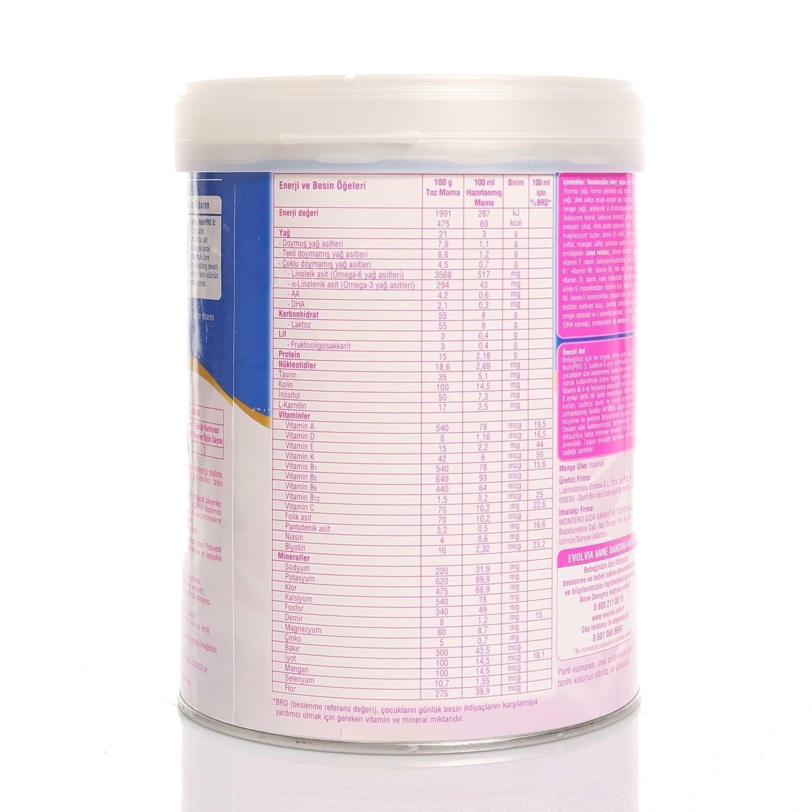 Evolvia NutriPro 3 Devam Sütü 800 gr