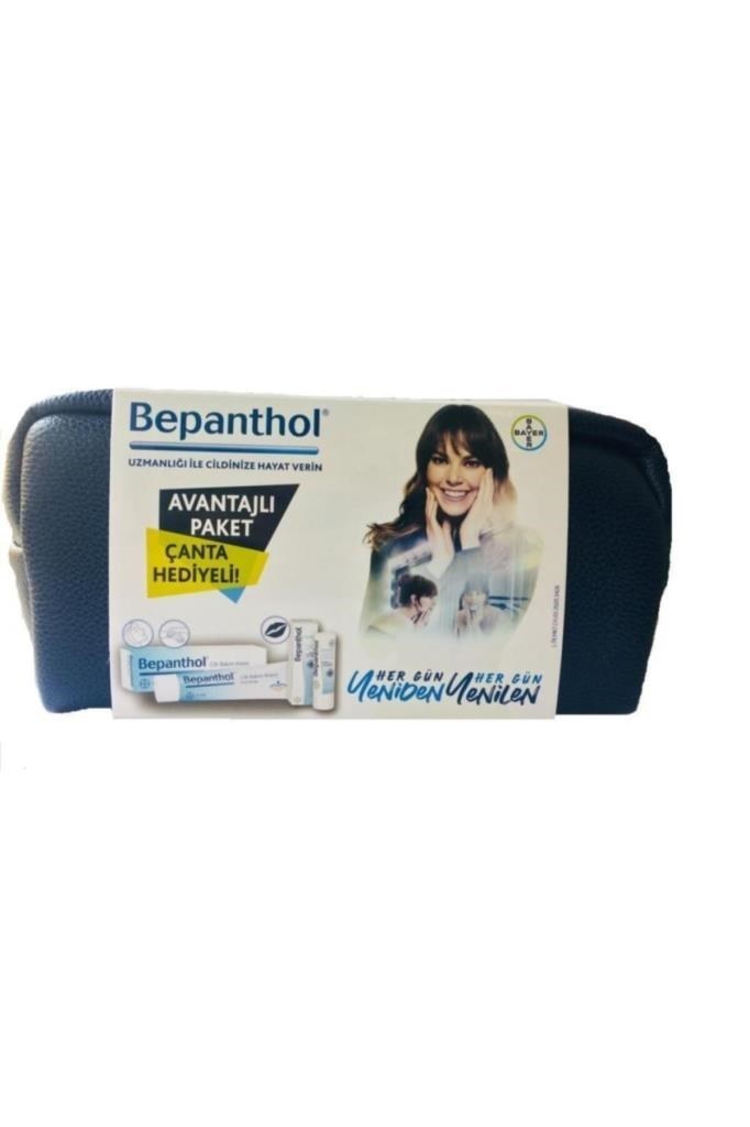 Bepanthol Cilt Bakım Kremi 100 gr + Lip Stick 4,5 gr Çanta Hediyeli Cilt Bakım Seti