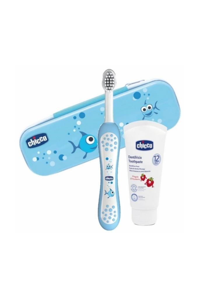 Chicco 12 Ay+ Diş Fırçası ve Diş Macunu Seti Mavi