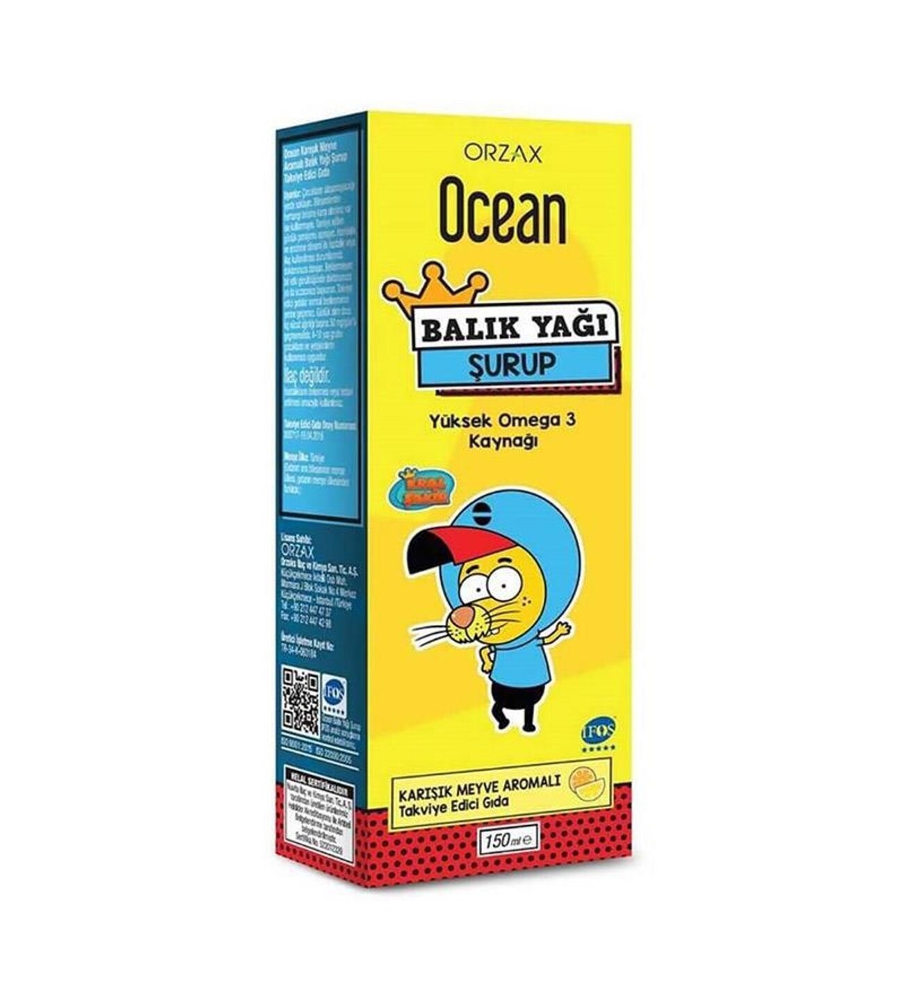 Ocean Omega 3 Karışık Meyve Aromalı 150 ml Şurup